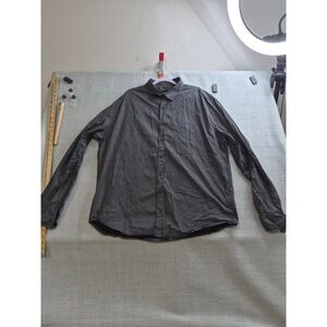 Gentlemen's Outfitters Shirt Mens 3X Black Geometric Shirttail Hem Button Up